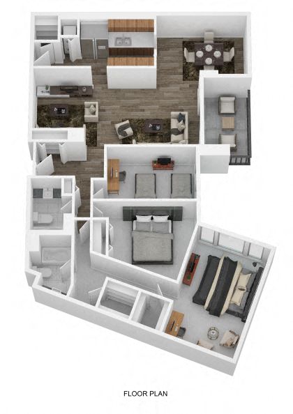 Floor plan for 3 beds, 2 baths, 2188 sqft